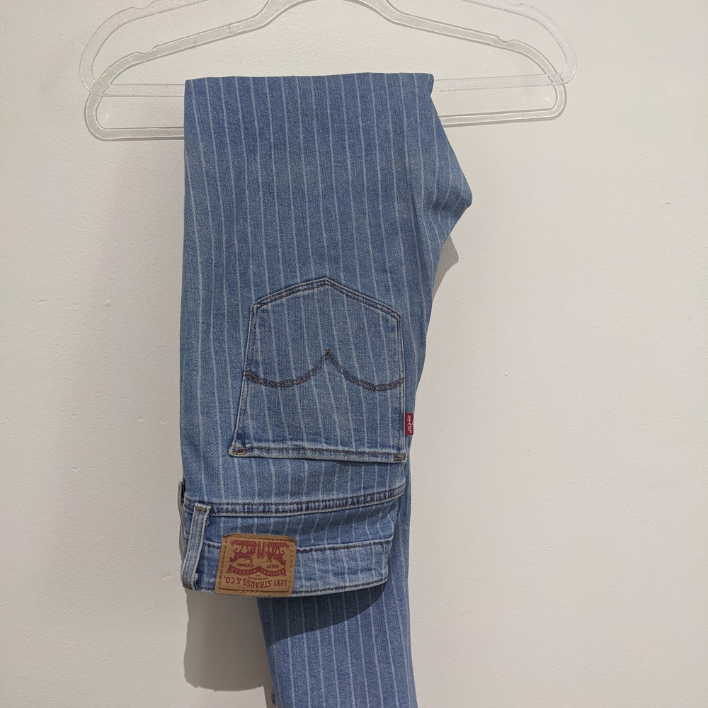 Levi's Blue Striped Skinny Jeans